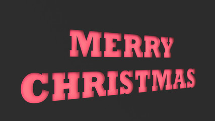 Red Merry Christmas words cut in black paper