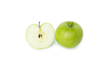green apple on white background