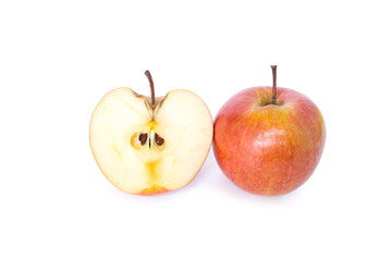 red apple on white background
