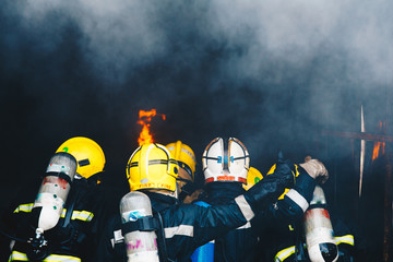 Firefighters training