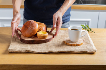 Various breads and a cup of coffee are popular combination of breakfast or brunch to modern people. One of Important habits for a healthy lifestyle is that no matter how busy you are, don't skip meals