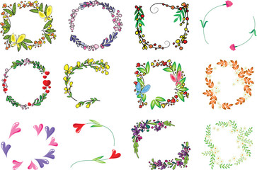 flower border vector drawing