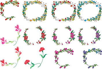 flower border vector drawing