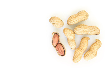 peanut pile on white background