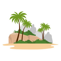Obraz premium tree palms scene icon