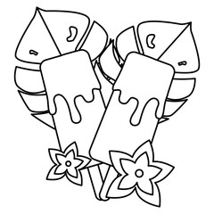 exotic and tropical flower with ice stick