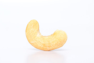cashews on white background.