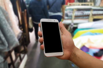 blurred photo, Blurry image,Fabric and .Clothing store,background