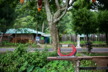 wooden toy moon boat