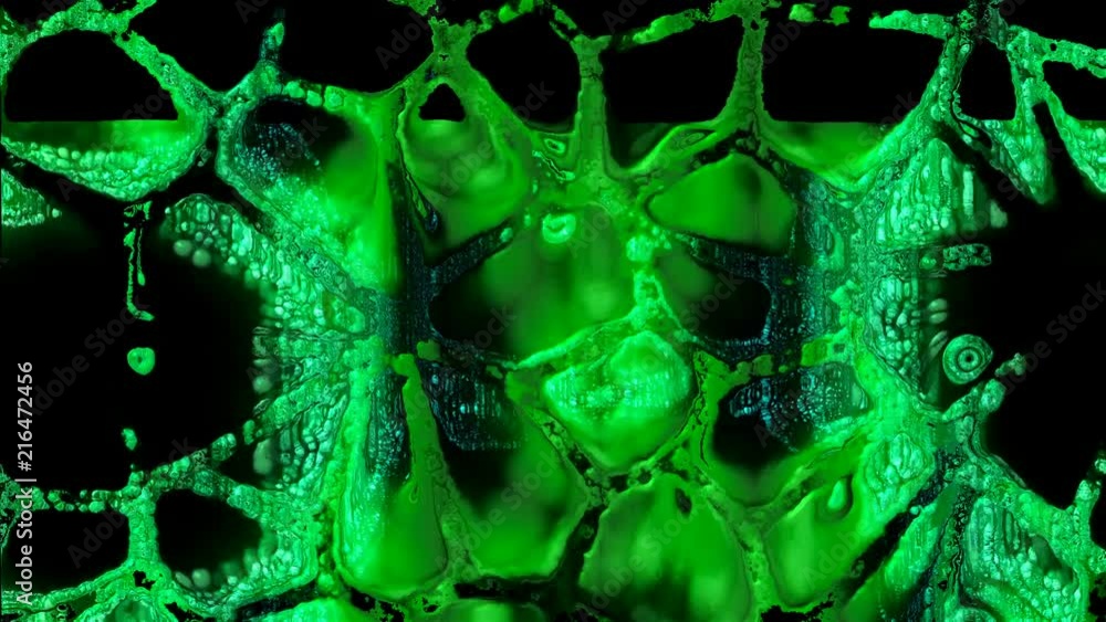 Poster Boiling liquid surface with bubbles, computer generated modern abstract background, 3d rendering