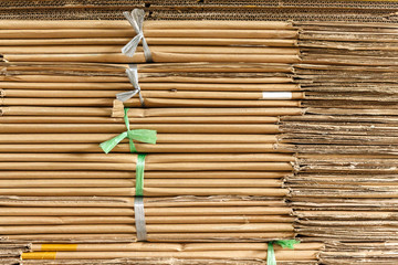 Many pile of paper box ream in warehouse factory.