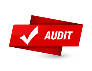 Audit (validate icon) premium red tag sign