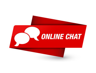 Online chat premium red tag sign