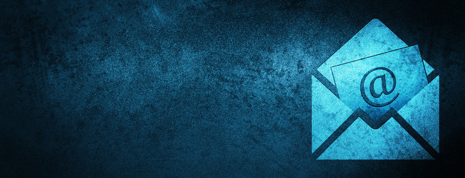 Newsletter email icon special blue banner background