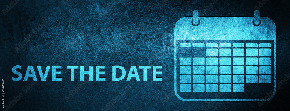 Wall mural Save the date special blue banner background