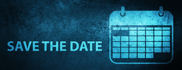 Save the date special blue banner background