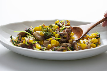 コンビーフと野菜の炒め物