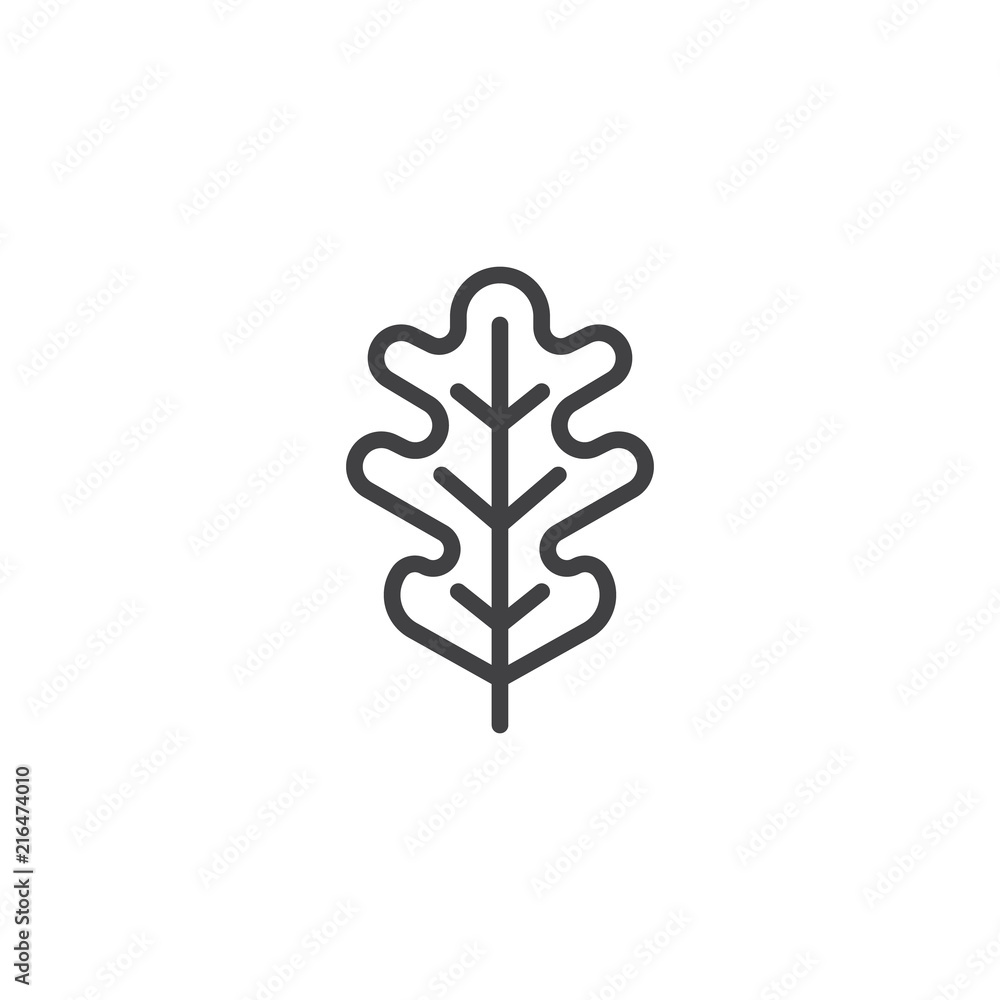 Poster oak leaf outline icon. linear style sign for mobile concept and web design. autumn leaf simple line 