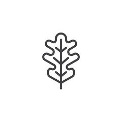 Oak leaf outline icon. linear style sign for mobile concept and web design. autumn leaf simple line vector icon. Symbol, logo illustration. Pixel perfect vector graphics
