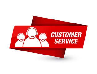 Customer service (team icon) premium red tag sign