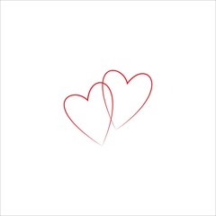 Two silhouette red heart t shirt