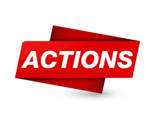 Actions premium red tag sign