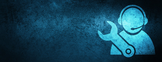Tech support icon special blue banner background - obrazy, fototapety, plakaty