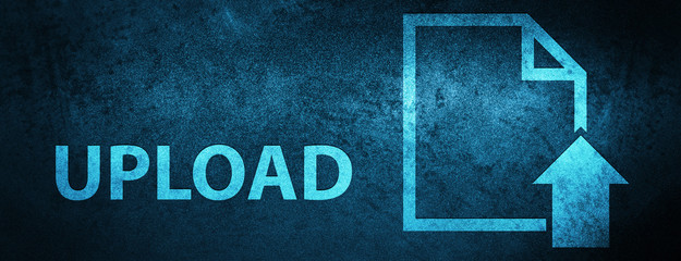 Upload (document icon) special blue banner background - obrazy, fototapety, plakaty