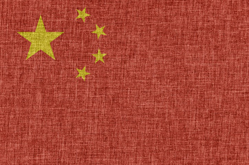 Flag of China on fabric