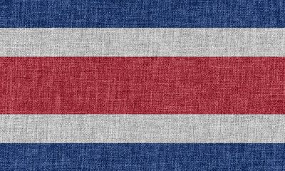 Flag of Costa Rica on fabric