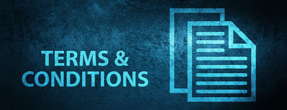 Terms and conditions (pages icon) special blue banner background