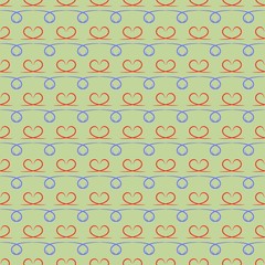 Wavy line under heart seamless pattern