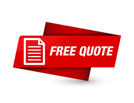 Free quote (page icon) premium red tag sign