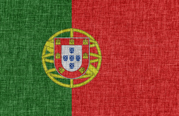 Flag of Portugal on fabric