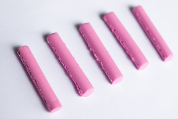 polymer clay handcraft for kids . line stick toy pattern product design . pink pastel colorful ,...