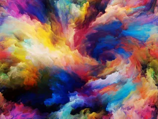 Fotobehang Mix van kleuren Illusies van verf