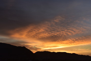 sky sunset in the mountains - Aceh, Indonesia