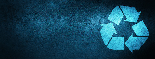Recycle icon special blue banner background