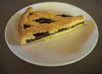 Dish with home made jam tart