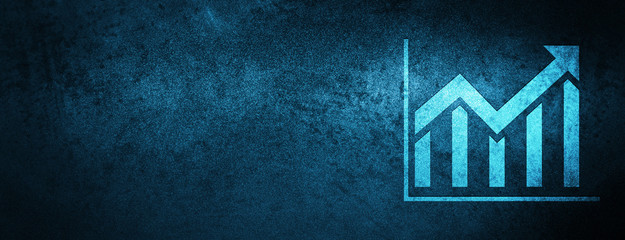 Statistics icon special blue banner background