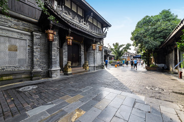 Old buildings in Kuan Alley and Zhai Alley, Chengdu, Sichuan