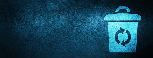 Trash icon special blue banner background