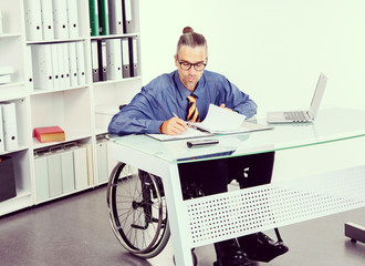 disabled business man in wheelchair