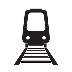 vector icon of train run on rail, transportation concept