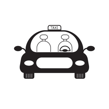 recommend clip art: vector icon of luxury taxi, vehicle or automobile for transportation