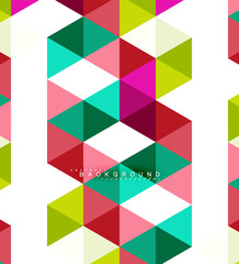 Multicolored triangles abstract background, mosaic tiles concept