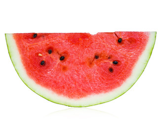 Bright juicy watermelon on a white background with reflection isolated. 