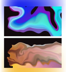 Abstract vector banners with liquid colorful substance