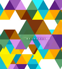 Multicolored triangles abstract background, mosaic tiles concept