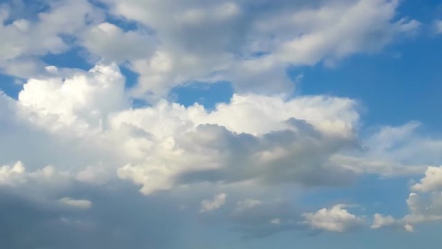 blue cloudy sky at the summer day, time lapse scene 